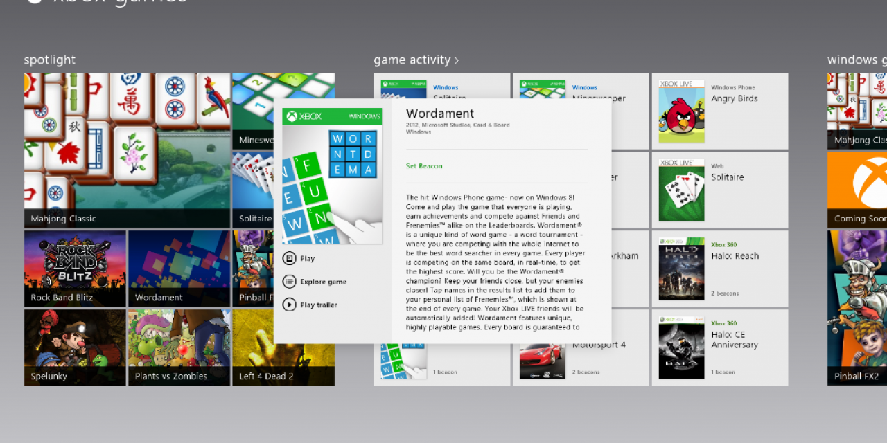 Wave One Of Xbox Games For Windows 8 Detailed