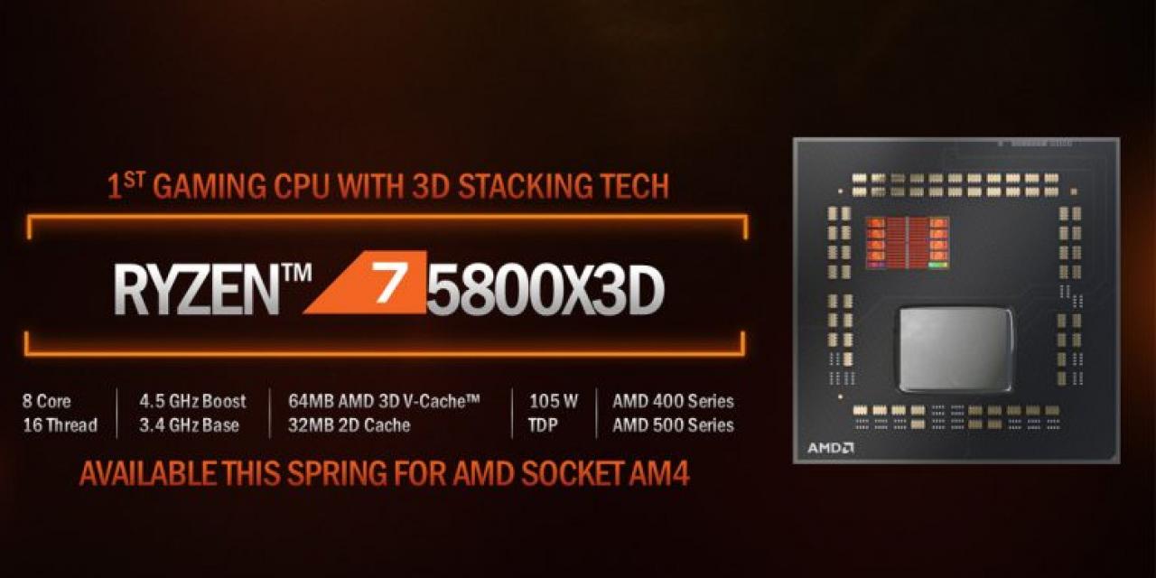 AMD Ryzen 5800X3D to cost $449, available April 20