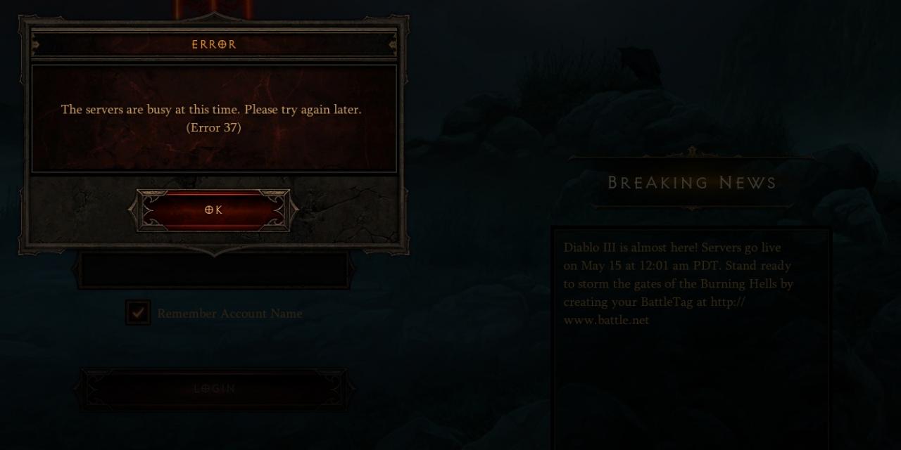 Diablo III Servers Down At Launch Time