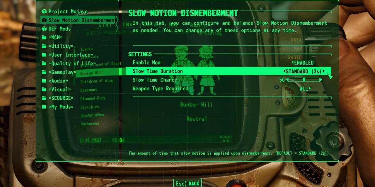 Fallout 4 Slow Motion Dismemberment Mod v1.1.0