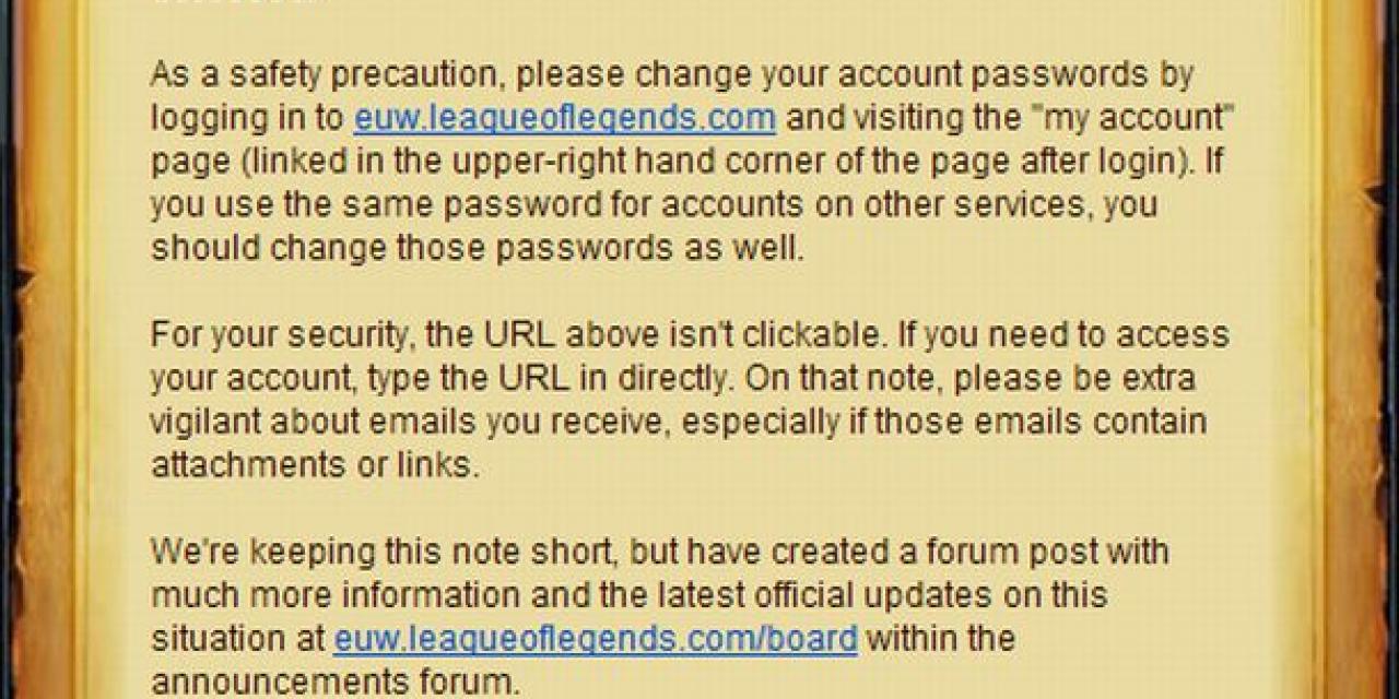 League of Legends EU Accounts Hacked