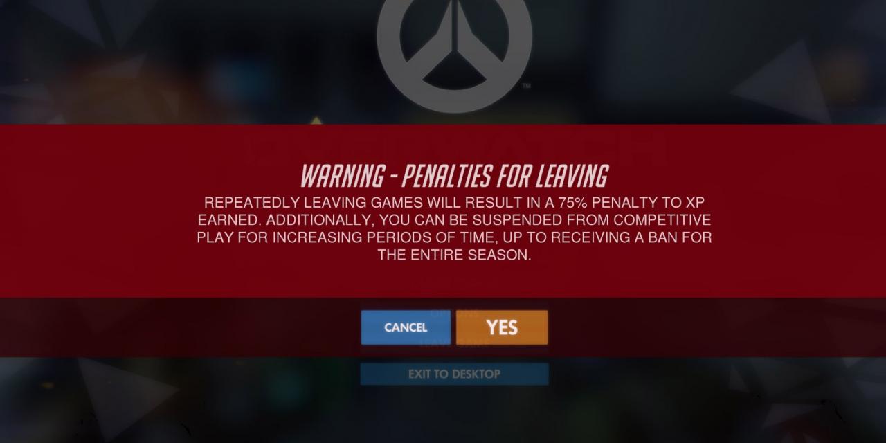 Leaving competitive games early in Overwatch is no joke