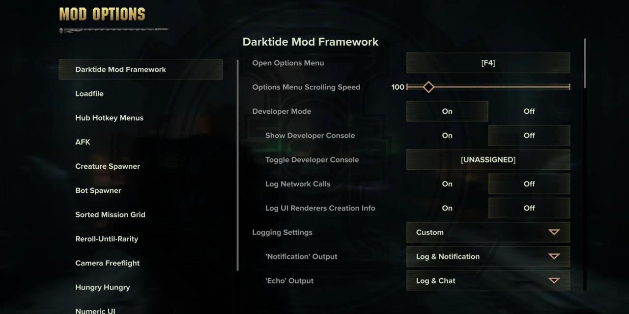 Warhammer 40,000: Darktide Mod Framework v24.07.12