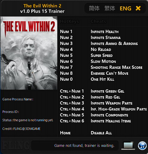 The Evil Within 2: Entrenador (+15) [1.0] {FLiNG}