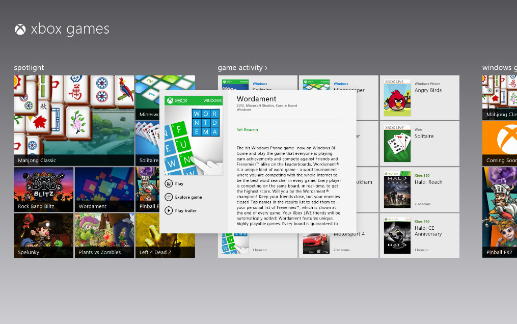 Die erste Welle der Xbox-Spiele für Windows 8 im Detail