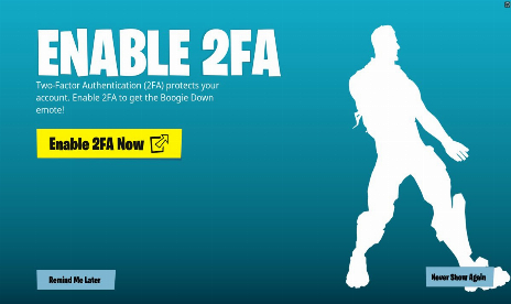 Get a free Fortnite dance with two factor authentication