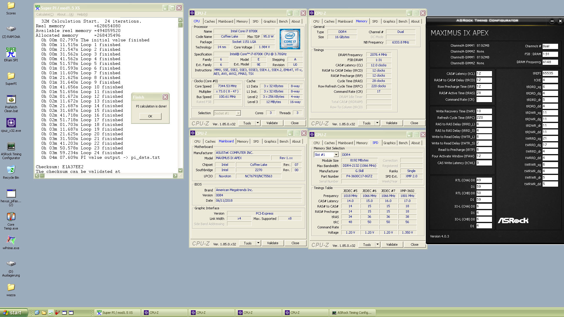 Core i7-8700K breaks SuperPi 32M record at 7.34GHz overclock