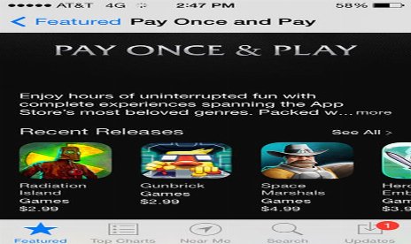 Apple Promotes “Pay Once And Play” On App Store
