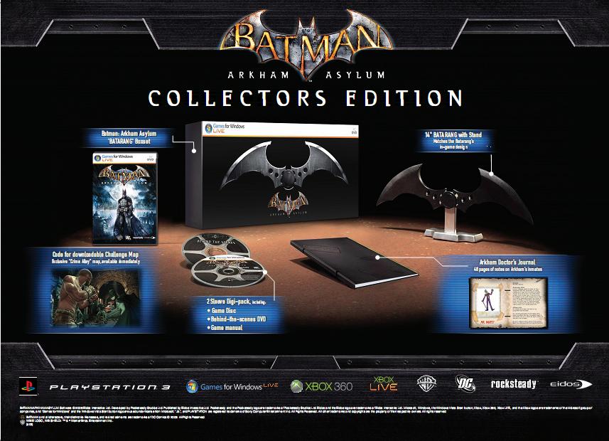 Arkham Asylum Collector’s Edition To Include 14” Batrang