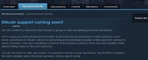 Steam wird bald Bitcoin-Zahlungen akzeptieren