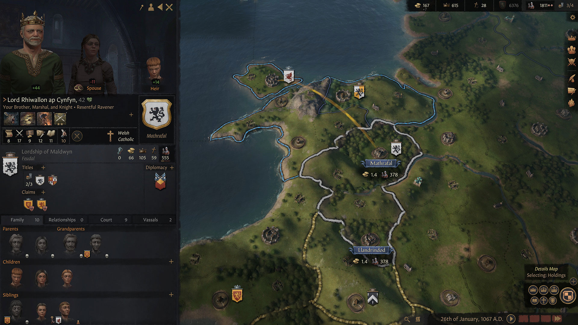 Crusader Kings III has much bigger lifestyle skill trees