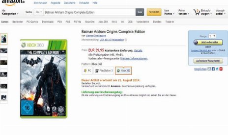 Batman Arkham Origins Edición Completa aparece en Amazon.de