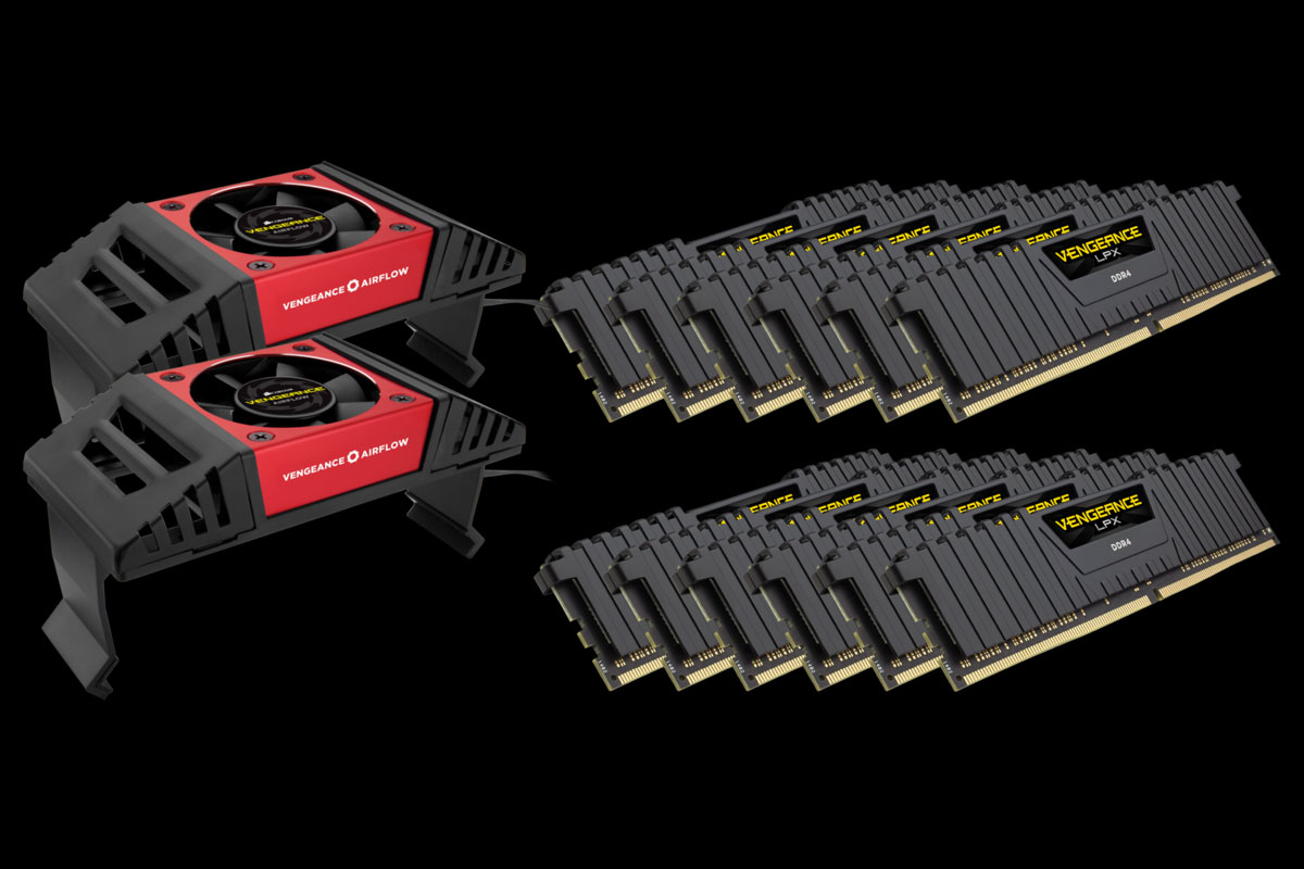 Corsair new Vengeance 12 DIMM kits come with fan coolers