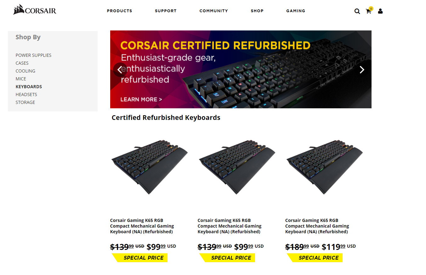 Corsair discounts refurbished peripherals before summer’s end