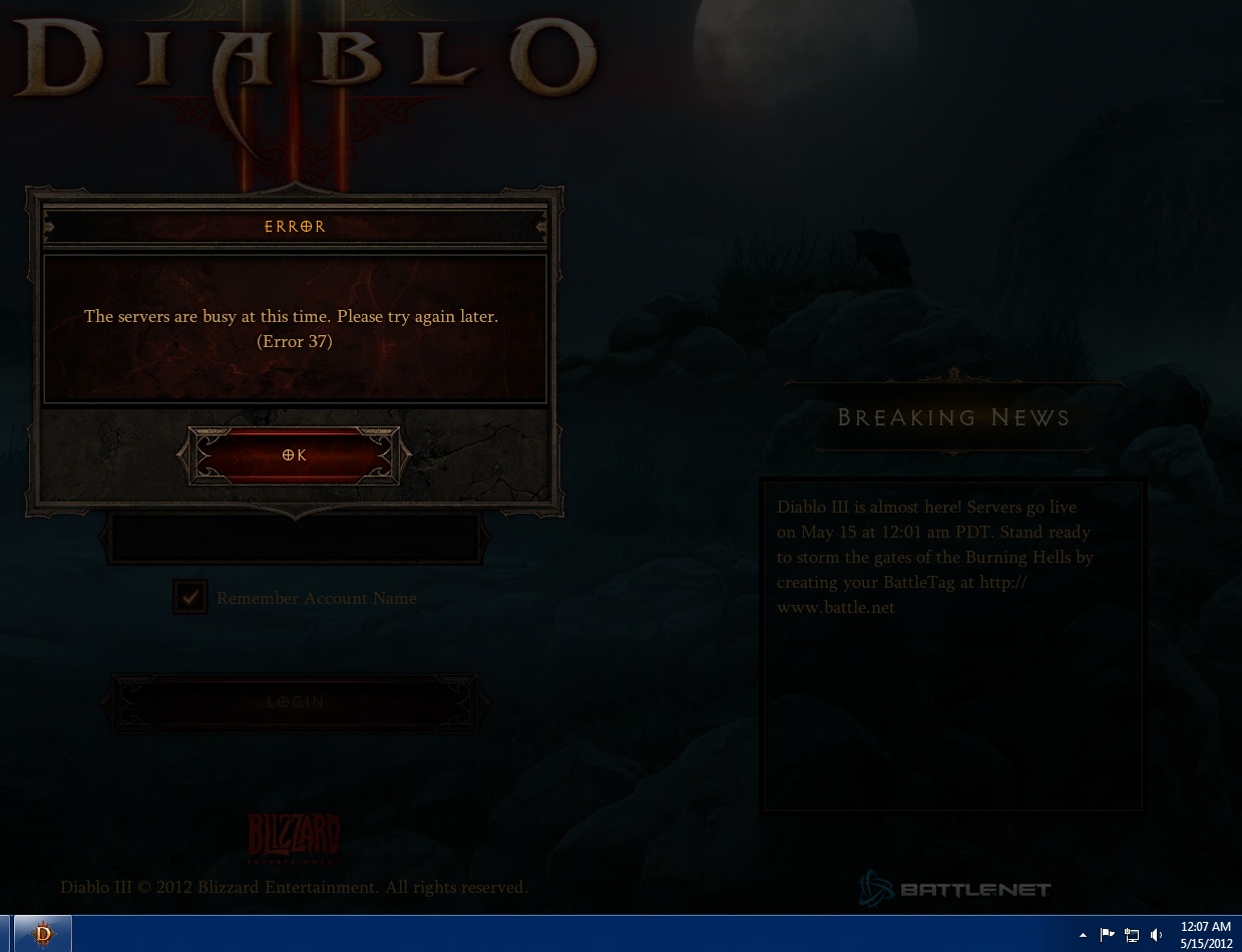 Los servidores de Diablo III se caen en el momento del lanzamiento