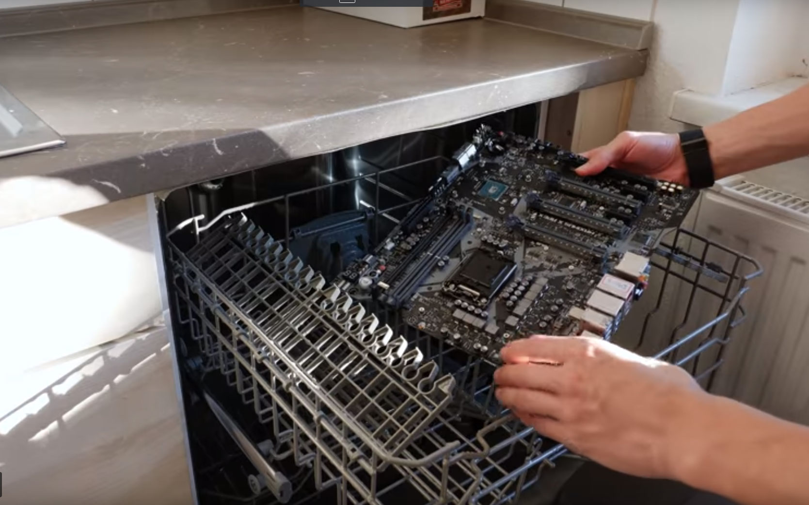 You can put your motherboard and GPU in the dishwasher