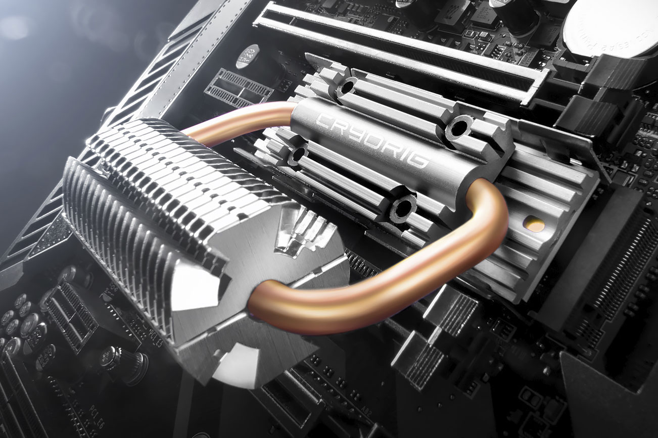 CryoRig debuts twin-headpipe M.2 SSD heatsink