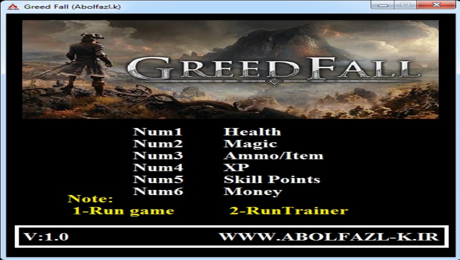 Greed Fall V1.0 Plus 6 Trainer 64
