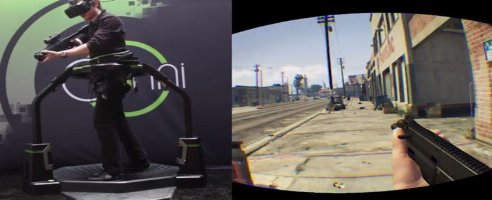 Here’s what GTA V looks like on an Omni-treadmill VR set up