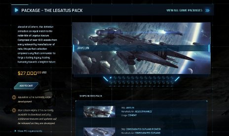 Want to buy all Star Citizen’s ships? It’ll cost you $27,000