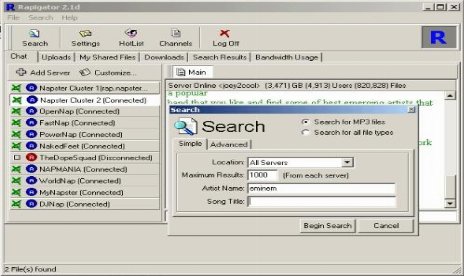 Napster is dead long live Rapigator?