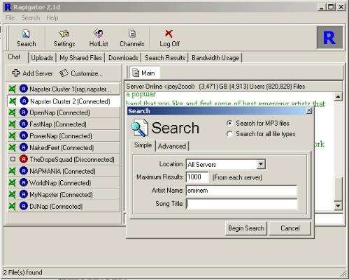 Napster is dead long live Rapigator?
