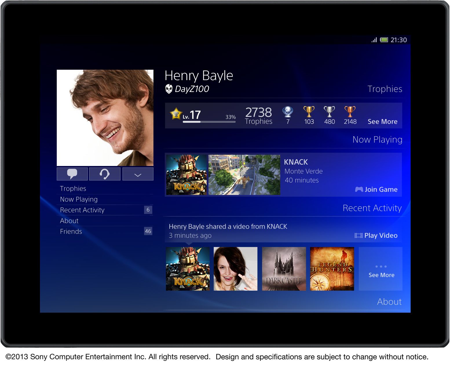 Premières captures d'écran de l'interface utilisateur de la PlayStation 4