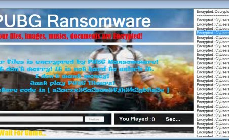 Bizarre ransomware wants you to play PUBG to unlock your files