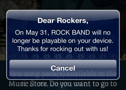 EA desactivará Rock Band de los dispositivos de los usuarios el 31 de mayo