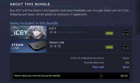 You can buy the Steamlink for $1 with this bundled game