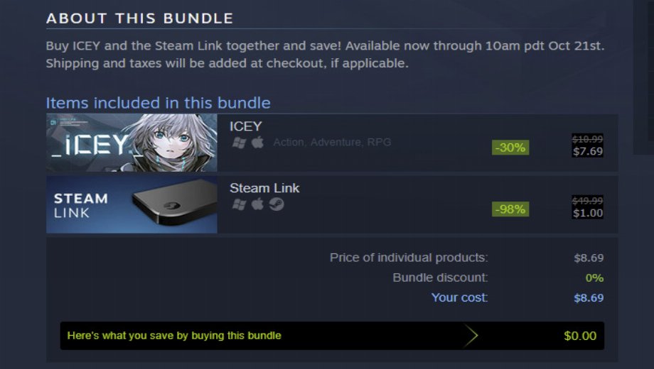 You can buy the Steamlink for $1 with this bundled game