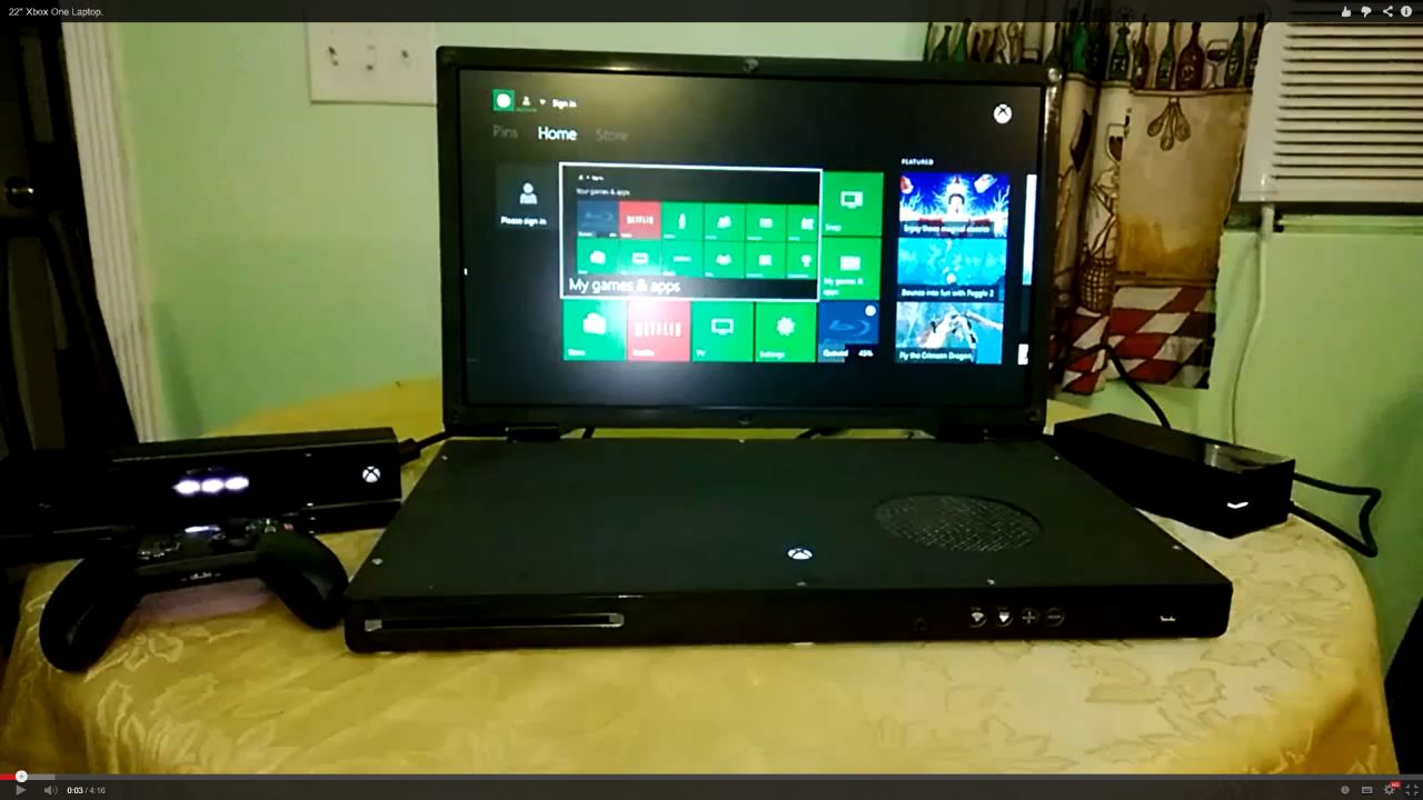 Xbox One Turned Into 22 Inch Laptop