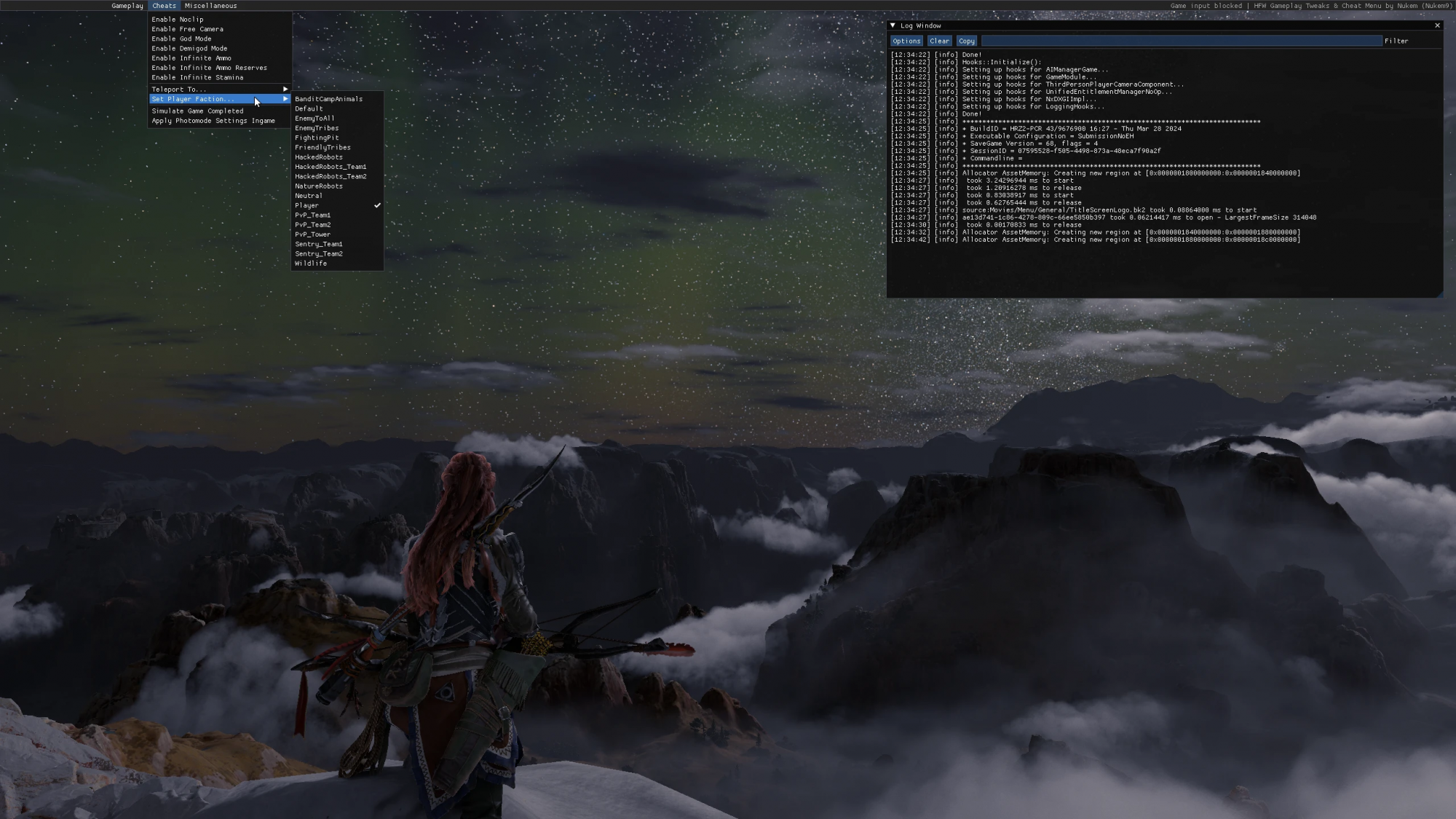 Horizon Forbidden West Tweaks y Cheat Menu Mod v0.9.2