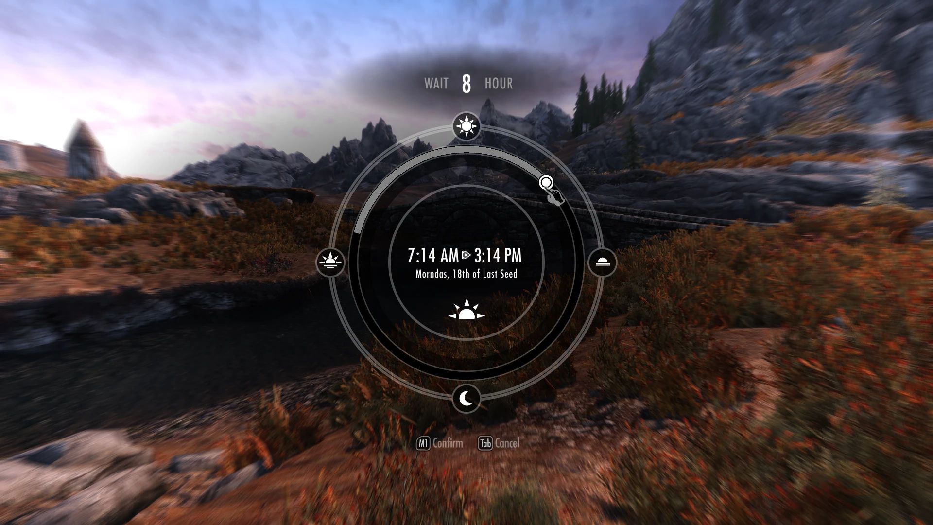 The Elder Scrolls V: Skyrim Special Edition Modern Wait Menu Mod v1.0