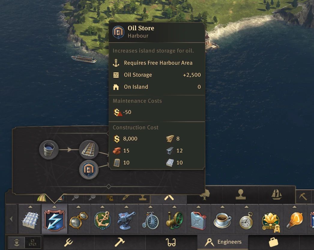 Anno 1800 2500t Harbor Depot And Oil Storage Mod v1.0.0
