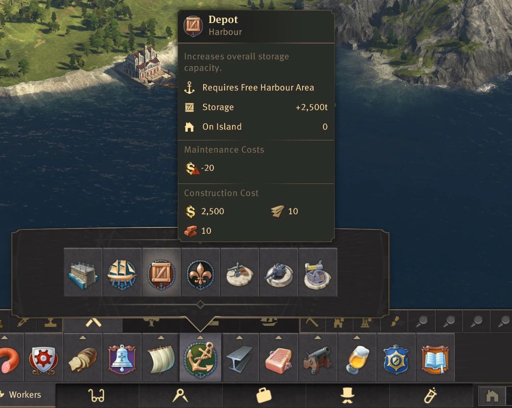 Anno 1800 2500t Hafendepot und Öllager Mod v1.0.0
