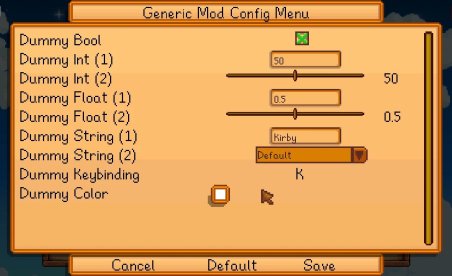 Stardew Valley Generic Mod Config Menu v1.12.0