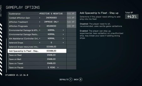 Starfield Add Raumschiff zu Ihrer Flotte Mod v1.0.3