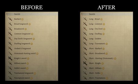 Kingdom Come : Deliverance II Sorted Inventory Mod v2.5