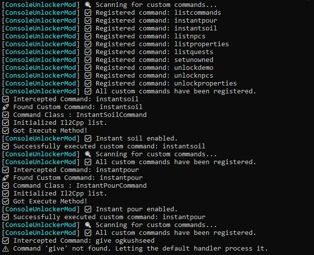 Schedule I Advanced Console and Menu Mod v1.0.9