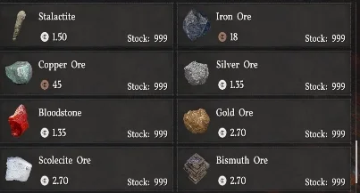 Crimson Desert ALL Craft Material Vend...