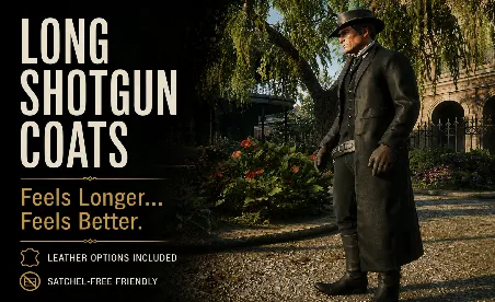 Red Dead Redemption 2 Long Shotgun Coats Mod v1.0