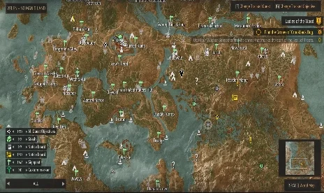 The Witcher 3: Wild Hunt All Quest Objectives On Map Remastered Mod v1.2.1