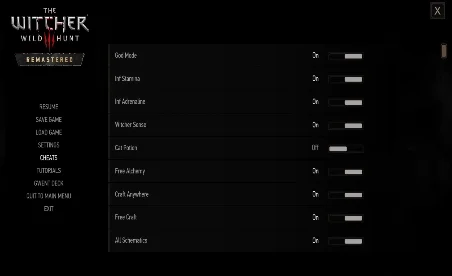 The Witcher 3: Wild Hunt Cheats Mod v1.0.7