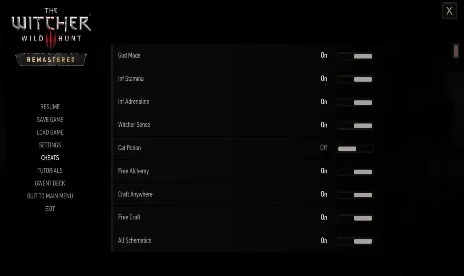The Witcher 3: Wild Hunt Cheats Mod v1.0.7