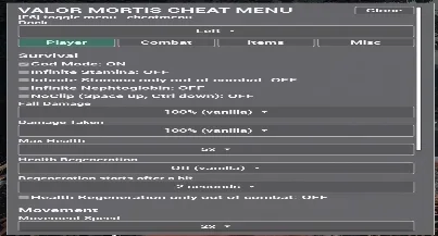 Valor Mortis Cheat Menu Mod v1.4.3