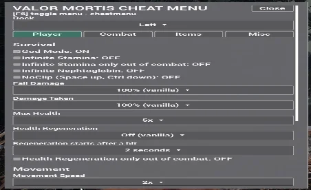 Valor Mortis Cheat Menu Mod v1.4.3